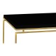 Gilded Iron Rectangular Coffee Table with Smoky Black Top