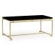 Gilded Iron Rectangular Coffee Table with Smoky Black Top