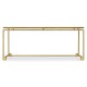 Gilded Iron Rectangular Coffee Table with A Black Glass Top