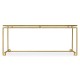 Gilded Iron Rectangular Coffee Table with Clear Glass Top