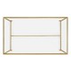 Gilded Iron Rectangular Coffee Table with Clear Glass Top