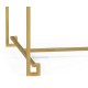 Gilded Iron Rectangular Coffee Table with Clear Glass Top
