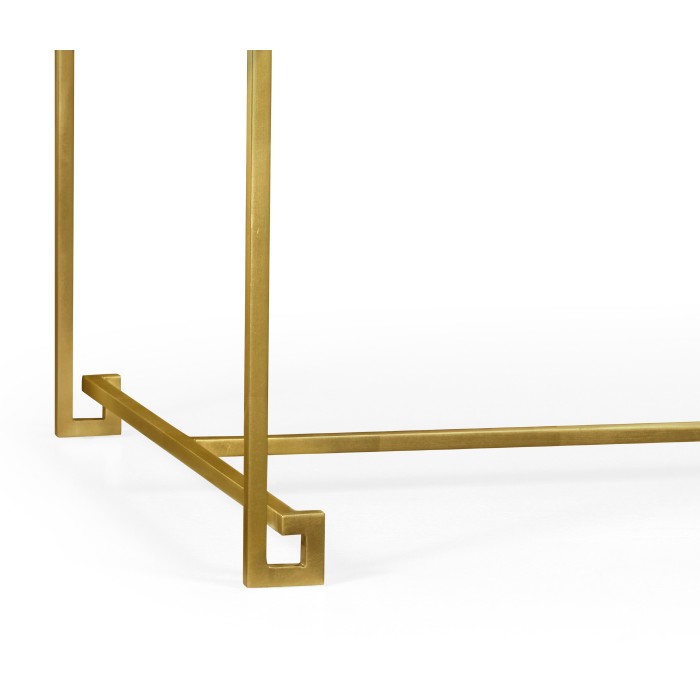 Gilded Iron Rectangular Coffee Table with Biancaneve Top
