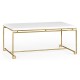 Gilded Iron Rectangular Coffee Table with Biancaneve Top