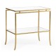 Gilded Iron Rectangular Side Table with An Antique Glass Top