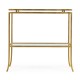 Gilded Iron Rectangular Side Table with A Clear Glass Top