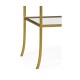 Gilded Iron Rectangular Side Table with A Clear Glass Top