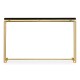 Gilded Iron Large Console Table with Smoky Black Top