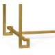Gilded Iron Large Console Table with Smoky Black Top