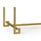 Gilded Iron Large Console Table with A Black Glass Top