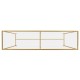 Gilded Iron Large Console Table with A Clear Glass Top