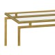Gilded Iron Large Console Table with A Clear Glass Top
