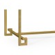 Gilded Iron Large Console Table with A Clear Glass Top