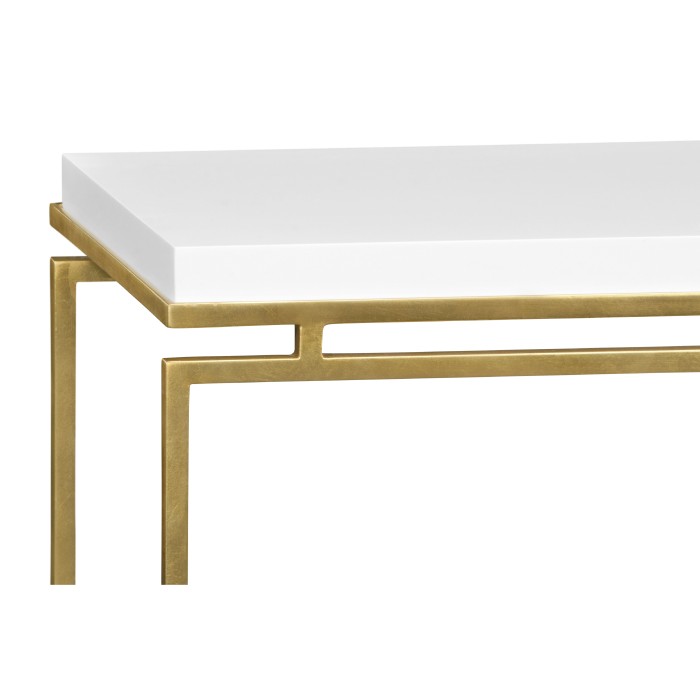 Gilded Iron Large Console Table with Biancaneve Top
