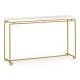 Gilded Iron Large Console Table with Biancaneve Top