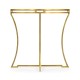 Gilded Iron Round Side Table with A Black Glass Top