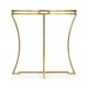 Gilded Iron Round Side Table with Clear Glass Top
