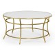 Gilded Iron Round Coffee Table with An Antique Glass Top