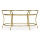Gilded Iron Round Coffee Table with A Black Glass Top
