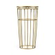Gilded Iron Round End Table with Black Glass Top