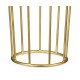 Gilded Iron Round End Table with Black Glass Top