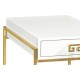 Gilded Iron End Table with Biancaneve Drawer
