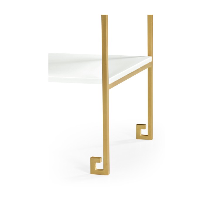 Gilded Iron End Table with Biancaneve Drawer