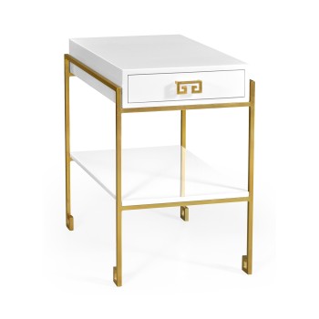 Gilded Iron End Table with Biancaneve Drawer