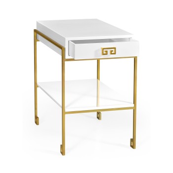 Gilded Iron End Table with Biancaneve Drawer