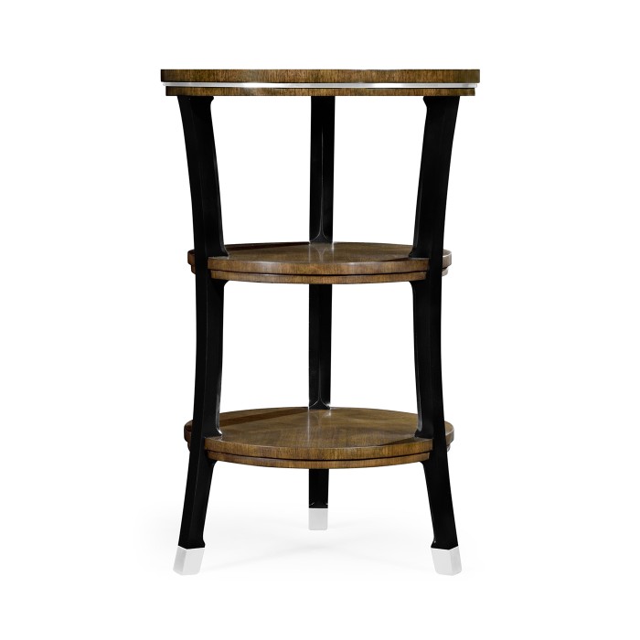 Round side table in American walnut