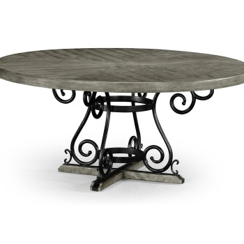 Antique Dark Grey and Wrought Iron Dining Table 66