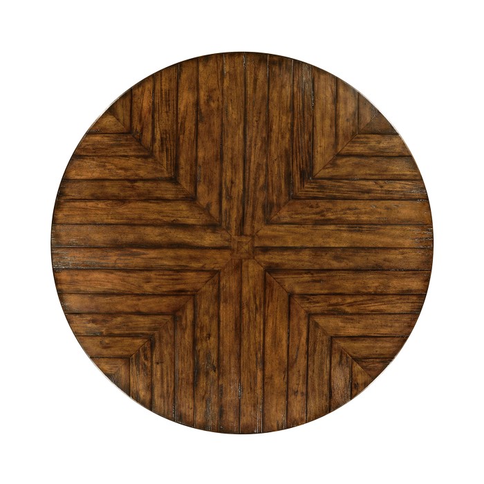 Country Walnut and Wrought Iron Dining Table 66