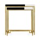Gilded Iron Nesting Table with Smoky Black and Biancaneve Top