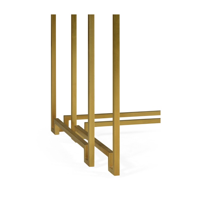 Gilded Iron Nesting Table with Smoky Black and Biancaneve Top