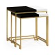 Gilded Iron Nesting Table with Smoky Black and Biancaneve Top