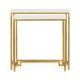 Gilded Iron Nesting Table with Biancaneve Top