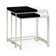 Silver Iron Nesting Table with Smoky Black and Biancaneve Top