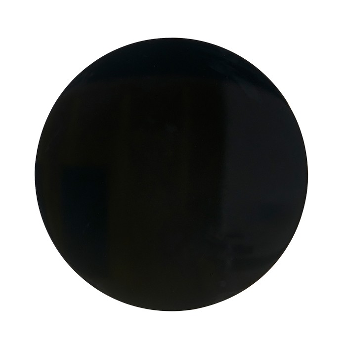 Gilded Iron Round Lamp Table with Smoky Black Top