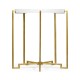 Gilded Iron Round Lamp Table with Biancaneve Top