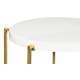 Gilded Iron Round Lamp Table with Biancaneve Top