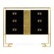 Gilded Iron Chest of Drawers in Smoky Black