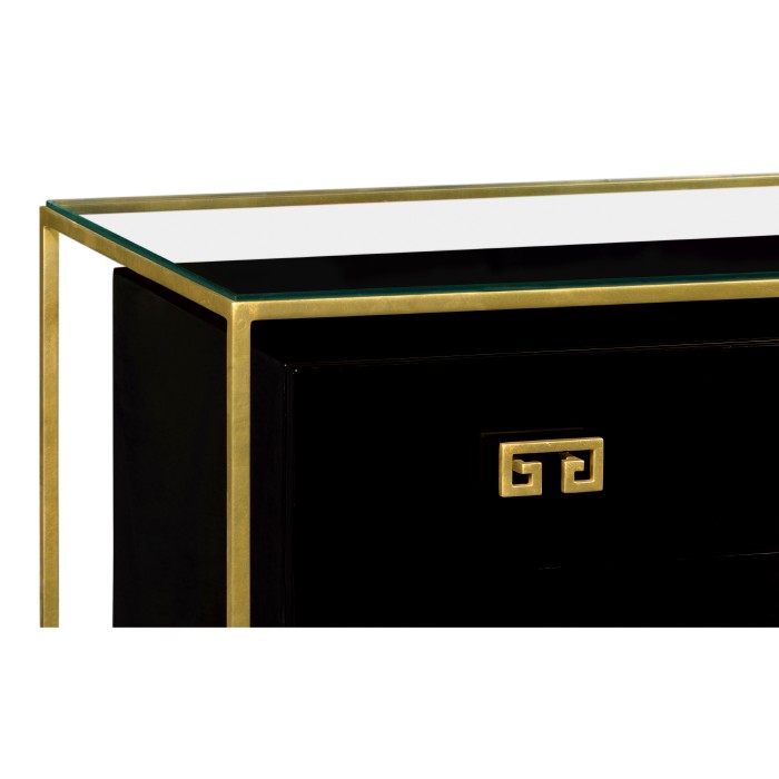 Gilded Iron Chest of Drawers in Smoky Black