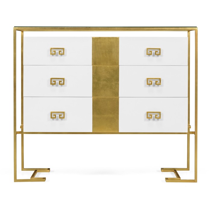 Gilded Iron Chest of Drawers in Biancaneve