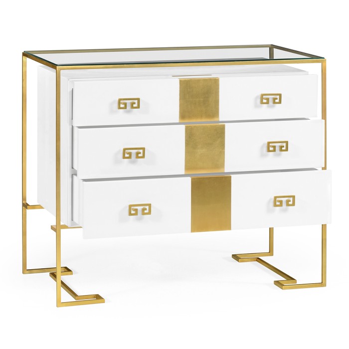Gilded Iron Chest of Drawers in Biancaneve