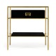 Gilded Iron Side Table in Smoky Black
