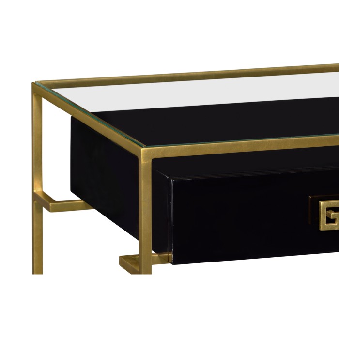 Gilded Iron Side Table in Smoky Black