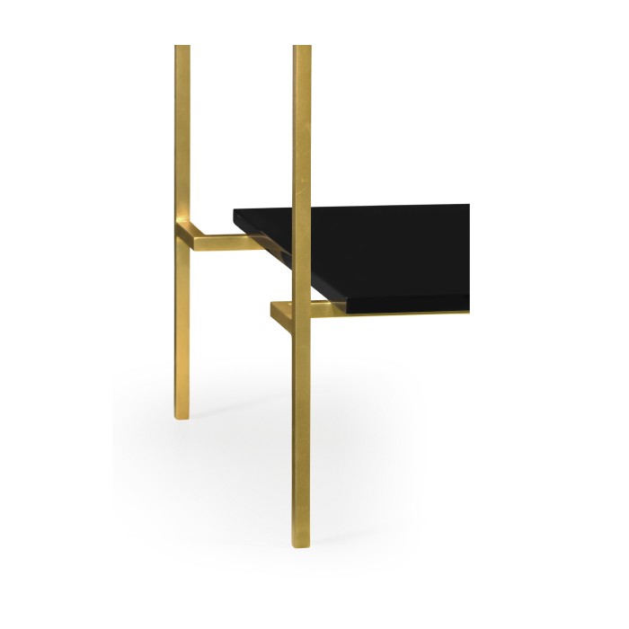 Gilded Iron Side Table in Smoky Black