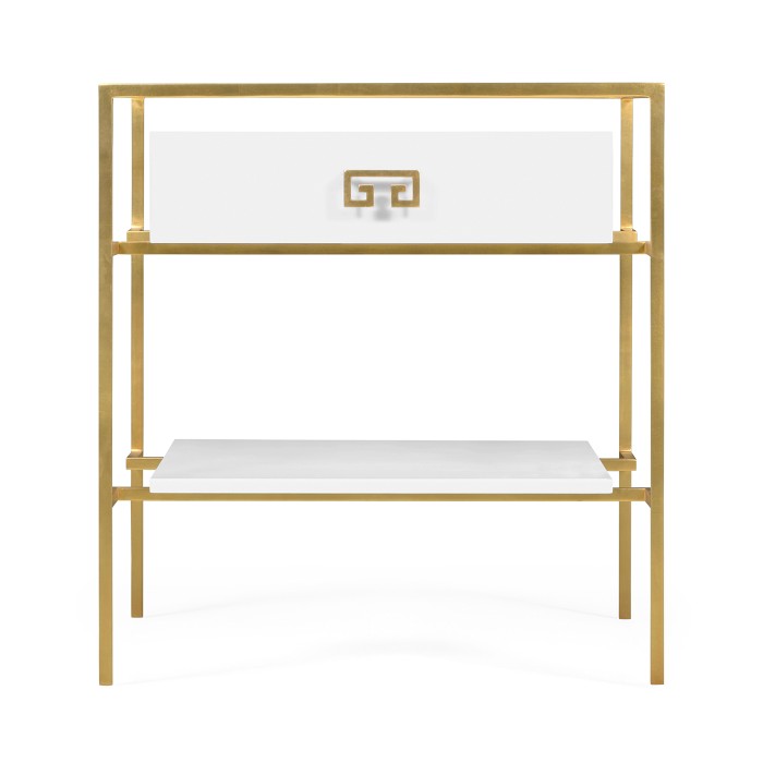 Gilded Iron Side Table in Biancaneve
