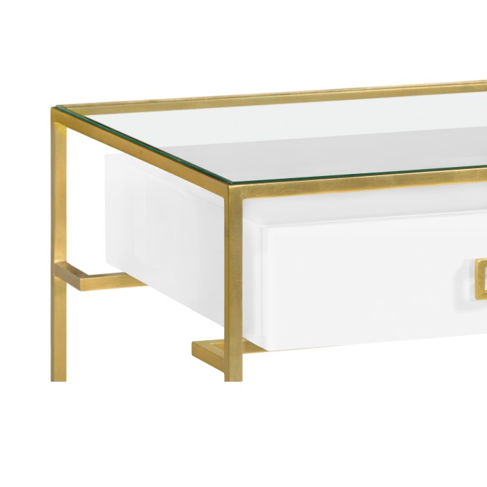 Gilded Iron Side Table in Biancaneve