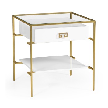 Gilded Iron Side Table in Biancaneve